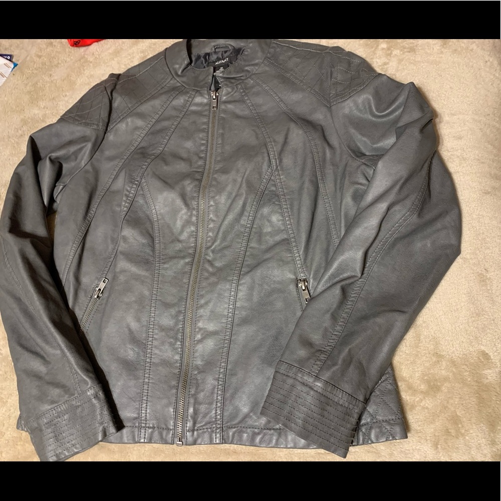 Alfani grey faux leather jacket